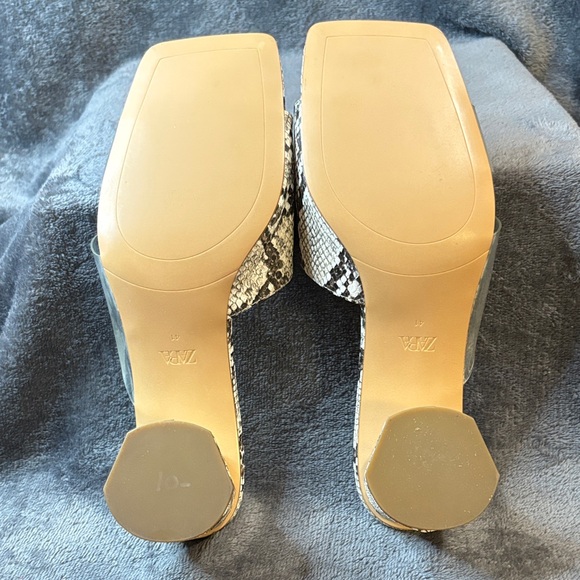 Zara Women's Snakeskin Mules - Black and Cream - Picture 8 of 10